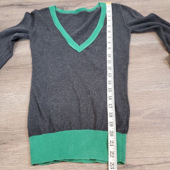 Vintage Y2K Deep V-neck Sweater Cashmere Blend Preppy Bella Swan Elena Gilbert - Picture 6 of 7